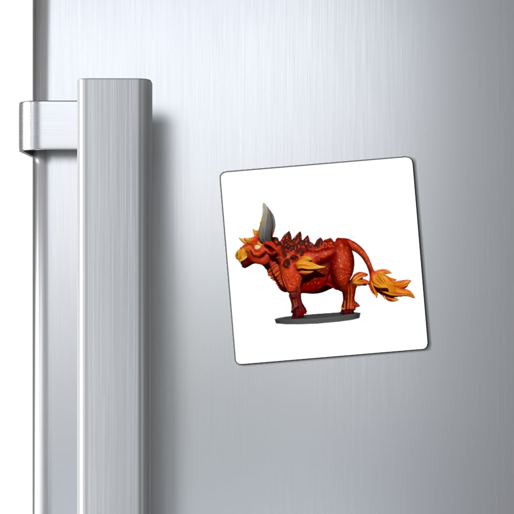 Fire Bull Magnets featuring a sleek black backing, available in three sizes, ideal for indoor and outdoor use.