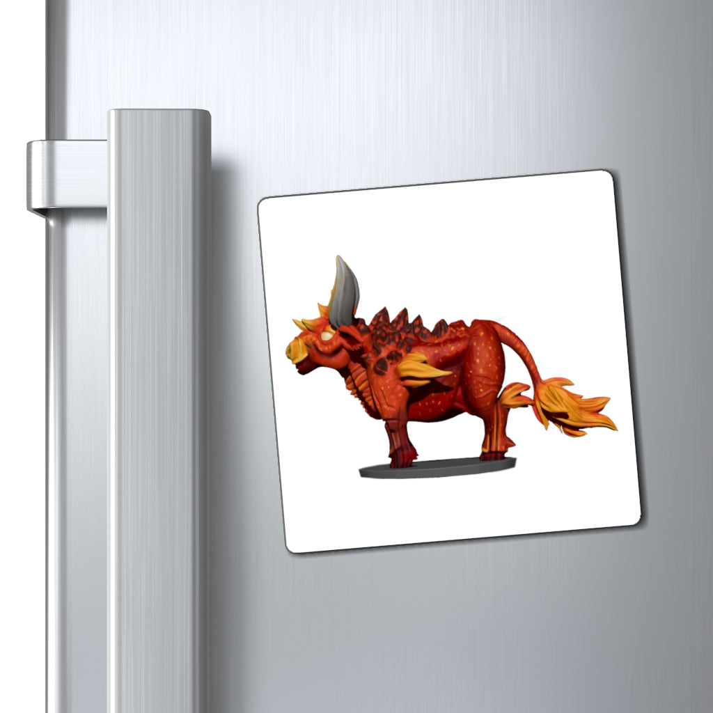 Fire Bull Magnets featuring a sleek black backing, available in three sizes, ideal for indoor and outdoor use.