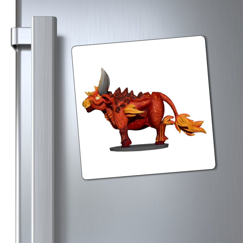 Fire Bull Magnets featuring a sleek black backing, available in three sizes, ideal for indoor and outdoor use.