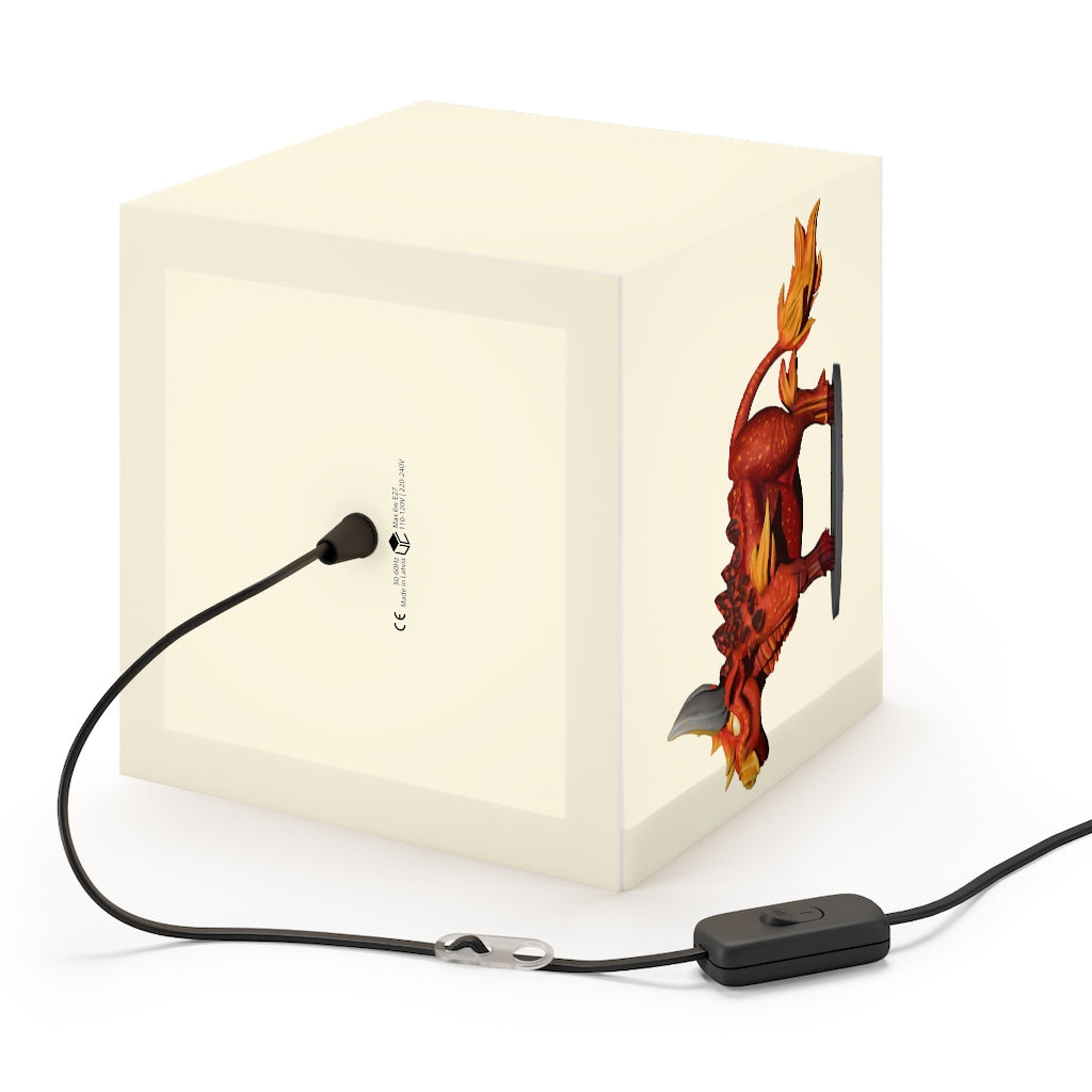 Fire Bull Personalized Lamp showcasing a unique cube design, perfect for indoor decoration.