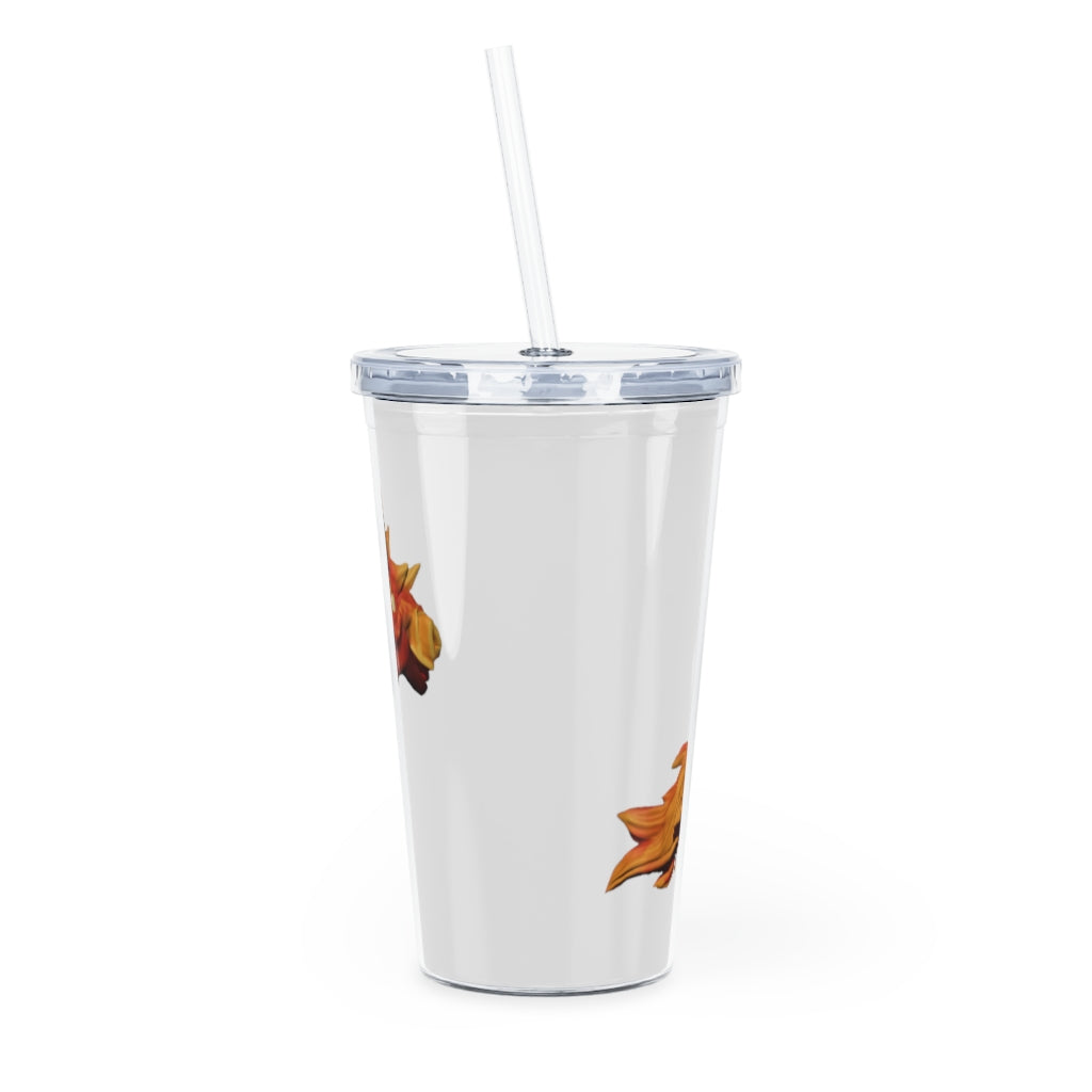 Fire Bull Plastic Tumbler with Straw, featuring a customizable design and double wall insulation, perfect for parties and gatherings.