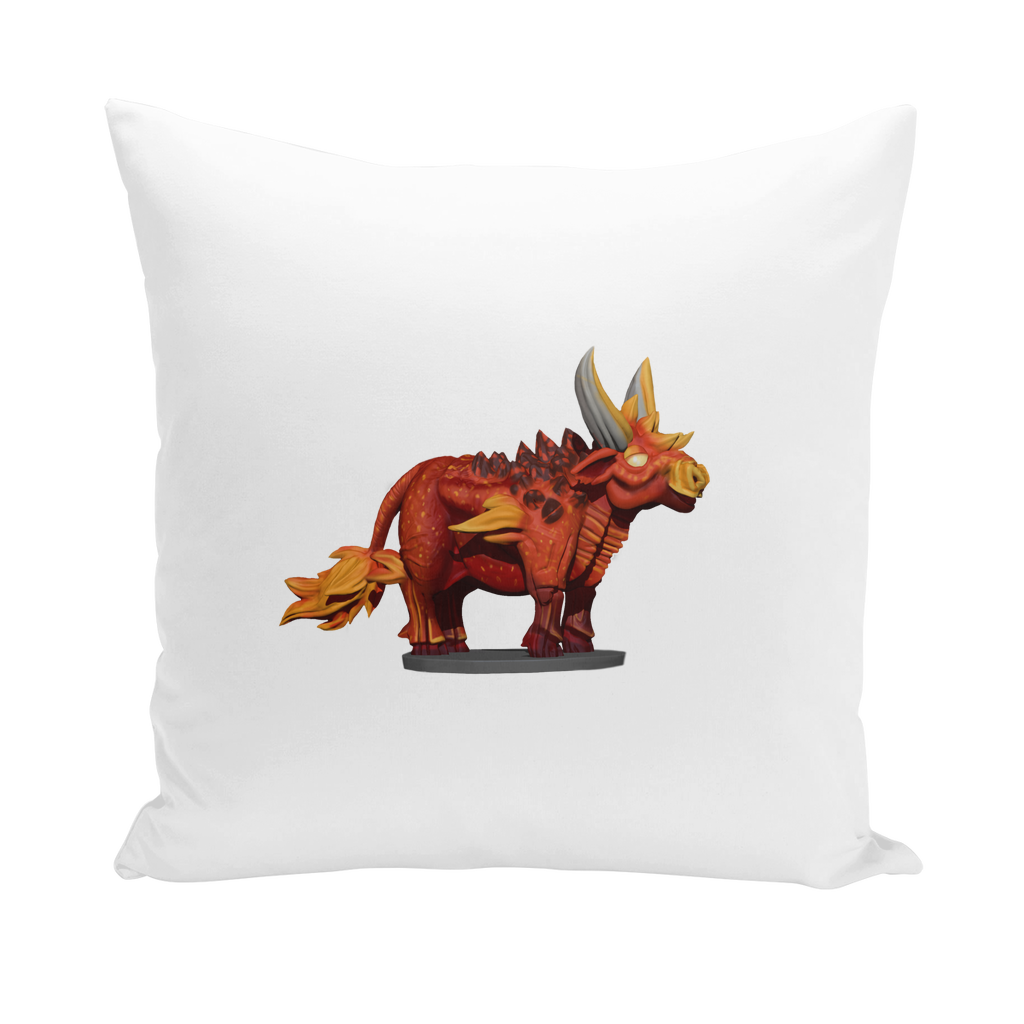 Fire Bull Throw Pillows in various styles including linen, canvas, and suede, showcasing vibrant colors and textures.