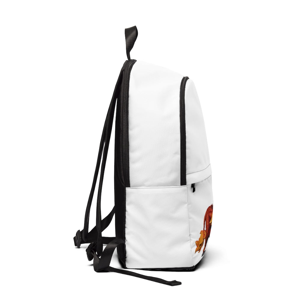 Fire Bull Unisex Fabric Backpack in a stylish design, featuring adjustable shoulder straps and a padded back panel, perfect for school and outdoor use.