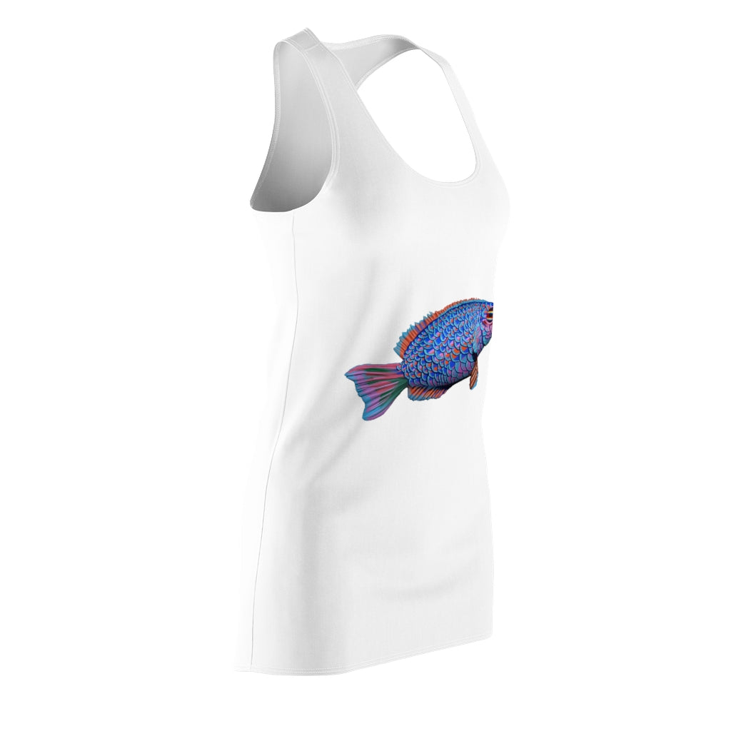 Fish Women's Cut & Sew Racerback Dress featuring a stylish design and comfortable fit, perfect for casual outings and active wear.