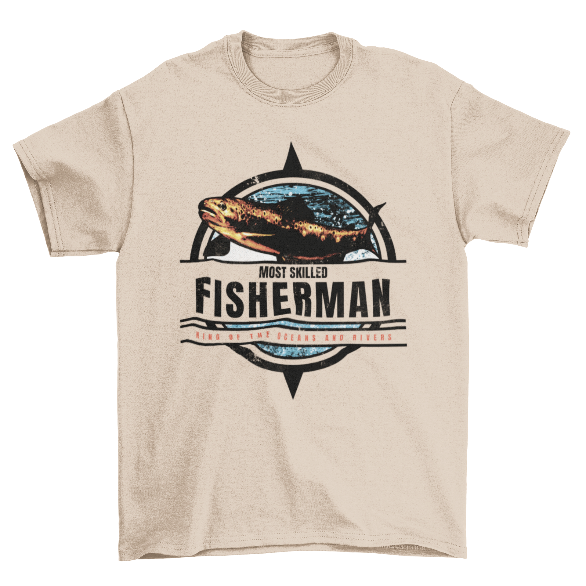 Fisherman T-shirt featuring a vibrant design of a fisherman, perfect for fishing enthusiasts.