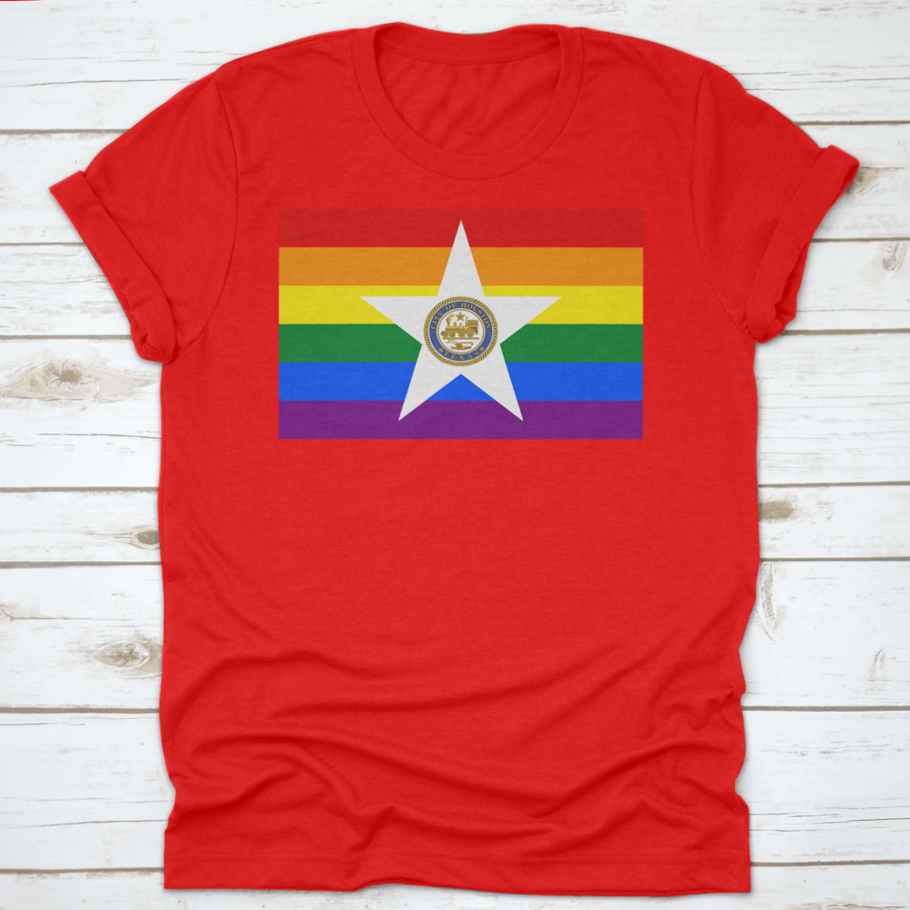 Vibrant Flag of LGBT Houston, Texas, showcasing pride colors and design, perfect for celebrating diversity.