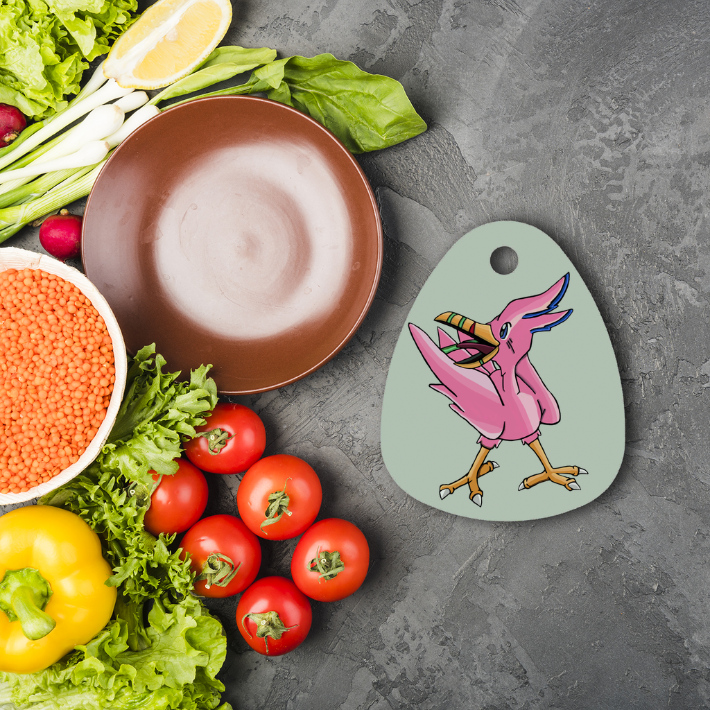 Flarem Sublimation Glass Cutting Board with custom design, featuring a round shape and rubber feet for stability.