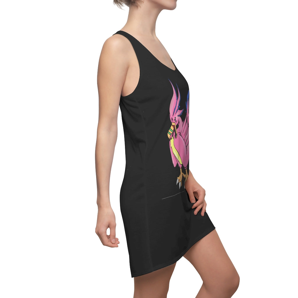 Flaremyu Women's Cut & Sew Racerback Dress showcasing a stylish and feminine design in a lightweight fabric.