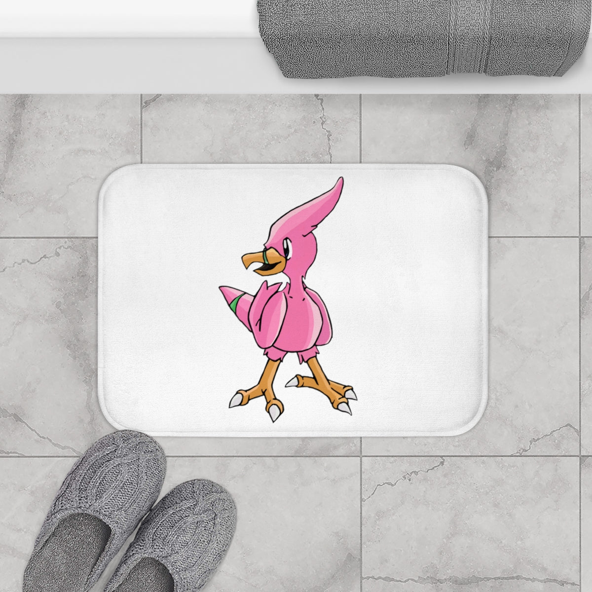 Flaryu Bath Mat featuring a stylish design with anti-slip backing, made from soft microfiber material.