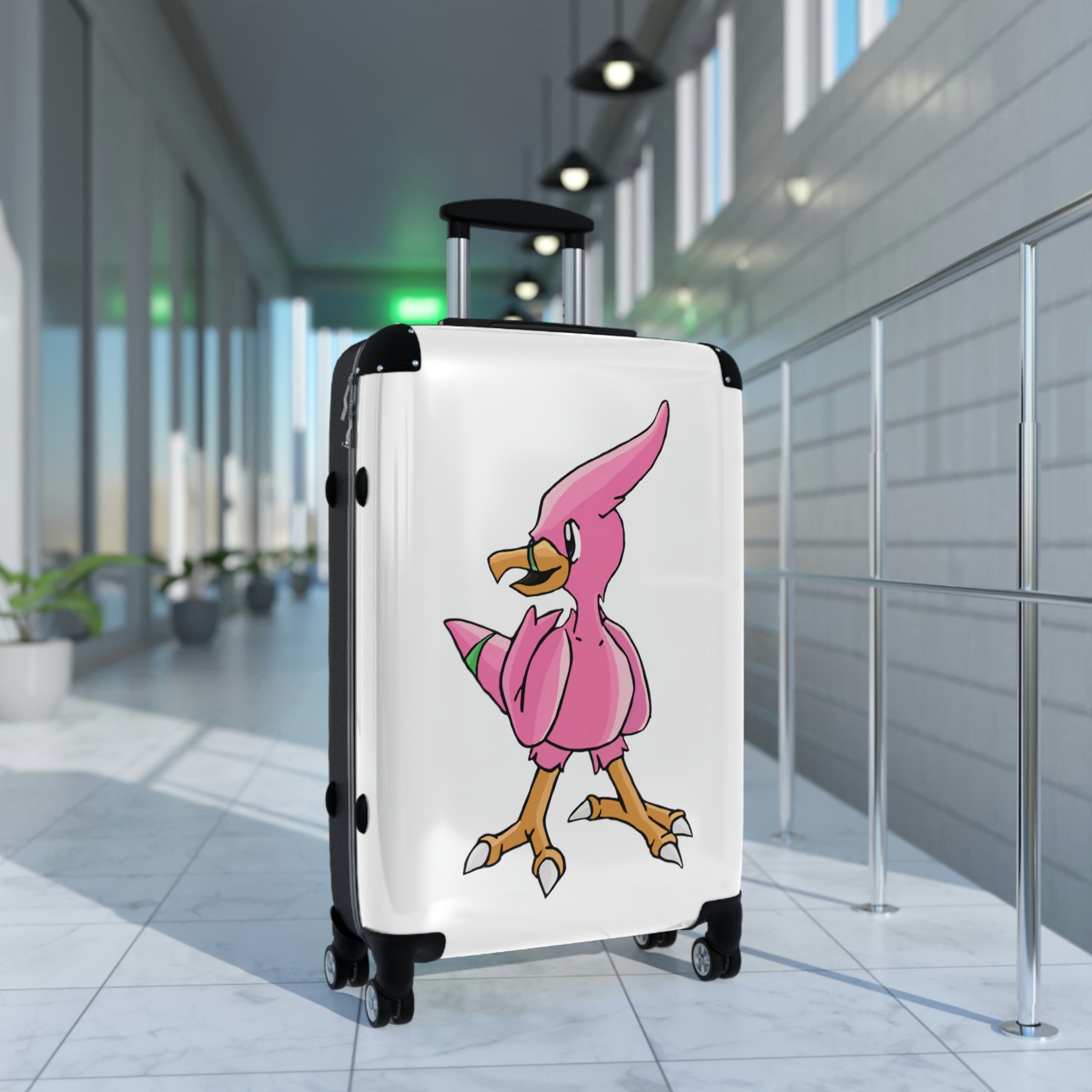 Flaryu Cabin Suitcase featuring a personalized design, lightweight polycarbonate shell, and adjustable handle.