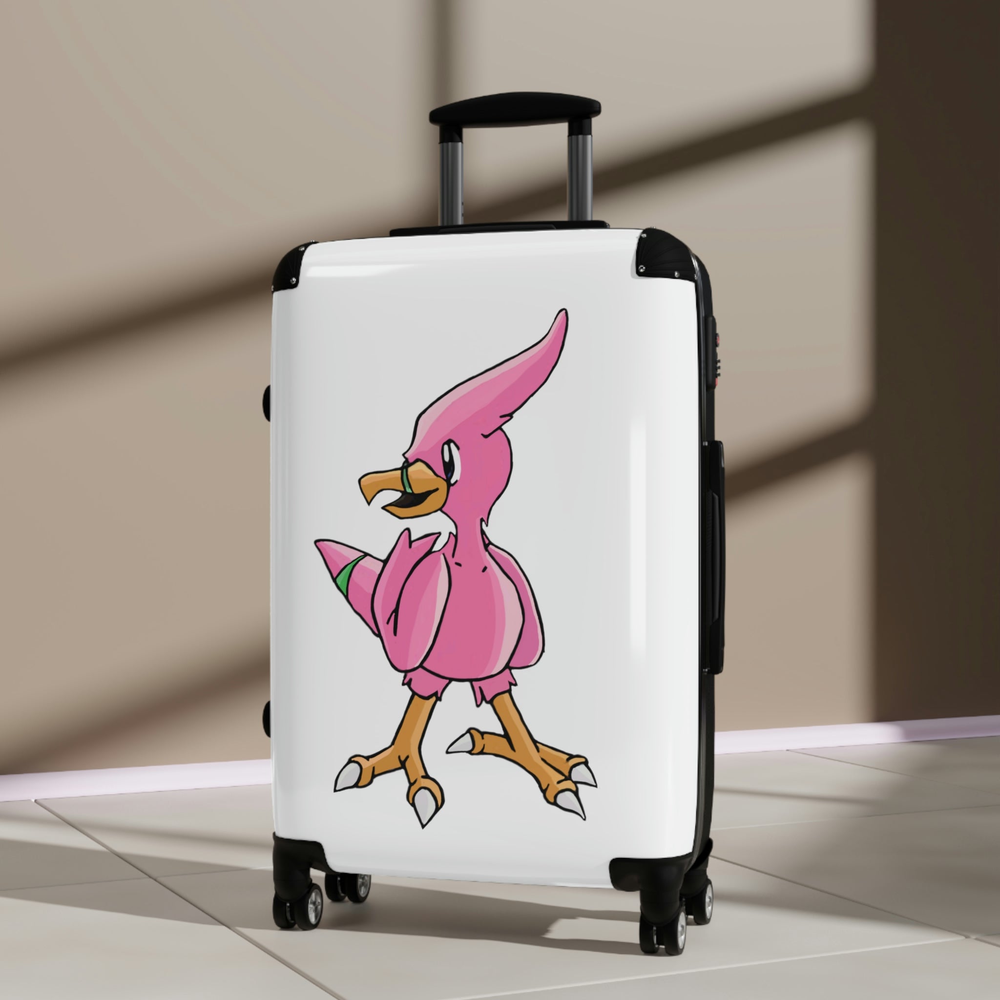 Flaryu Cabin Suitcase featuring a personalized design, lightweight polycarbonate shell, and adjustable handle.