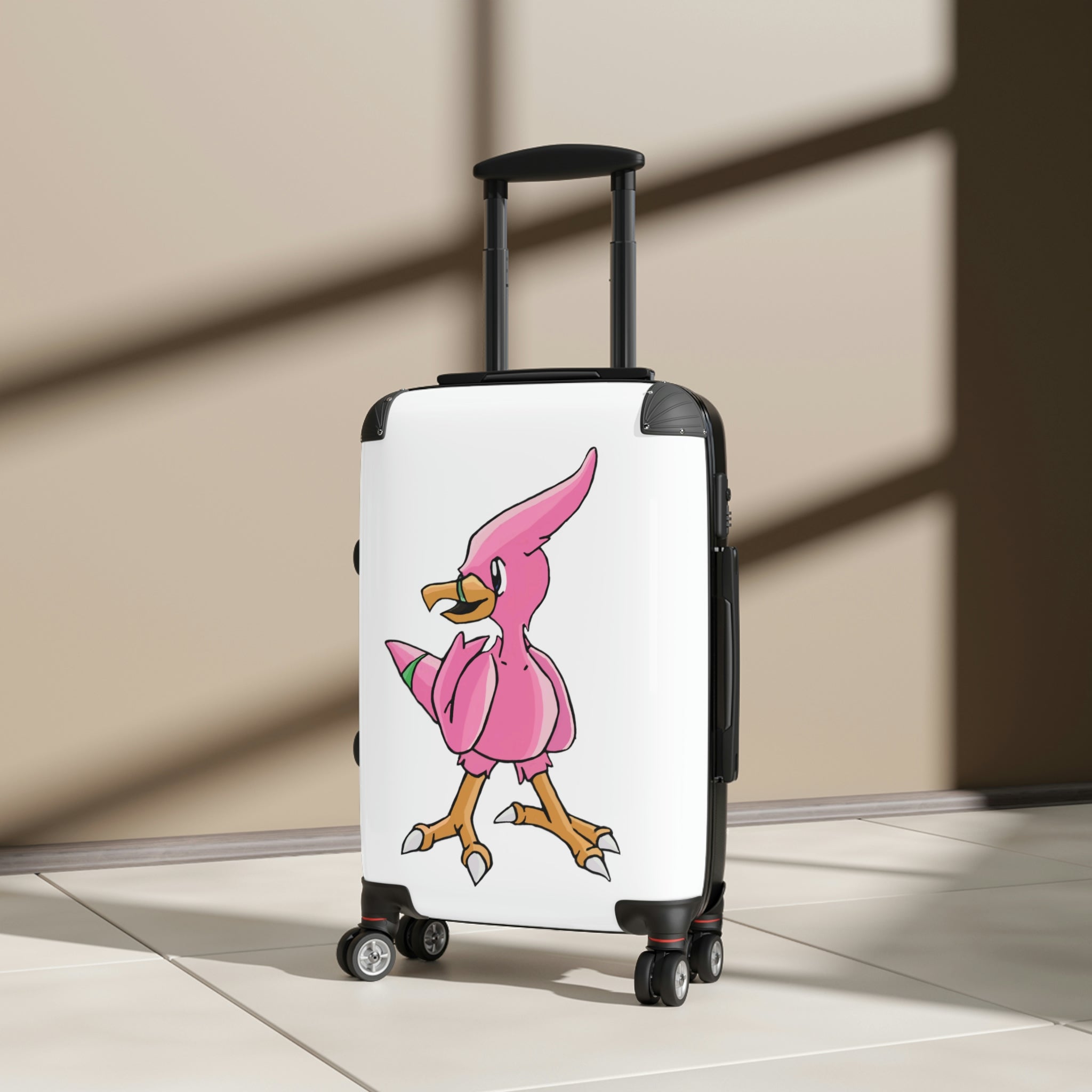 Flaryu Cabin Suitcase featuring a personalized design, lightweight polycarbonate shell, and adjustable handle.