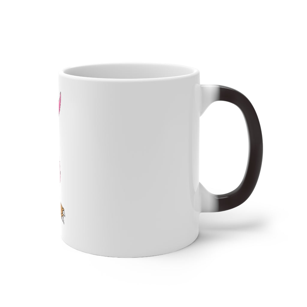 Flaryu Color Changing Mug in white ceramic, showcasing its color-changing feature when filled with hot liquid.