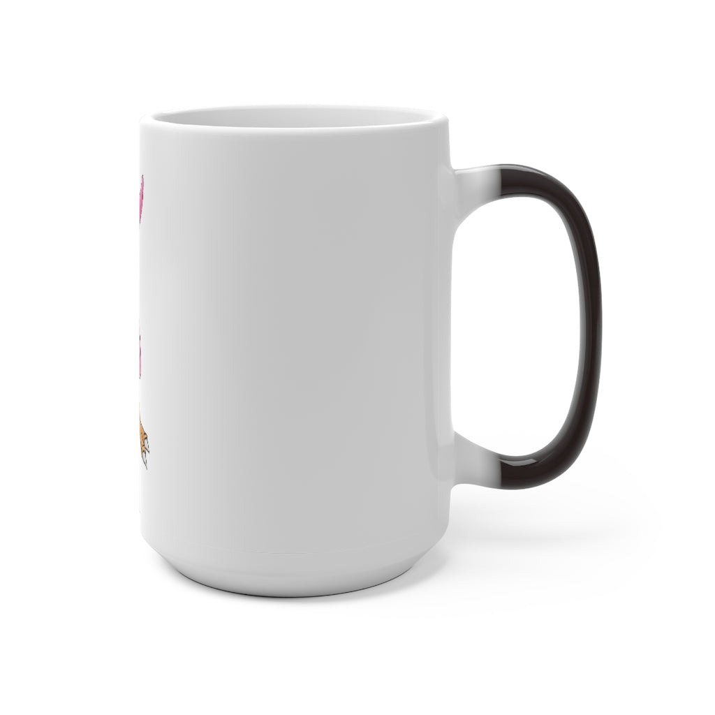 Flaryu Color Changing Mug in white ceramic, showcasing its color-changing feature when filled with hot liquid.