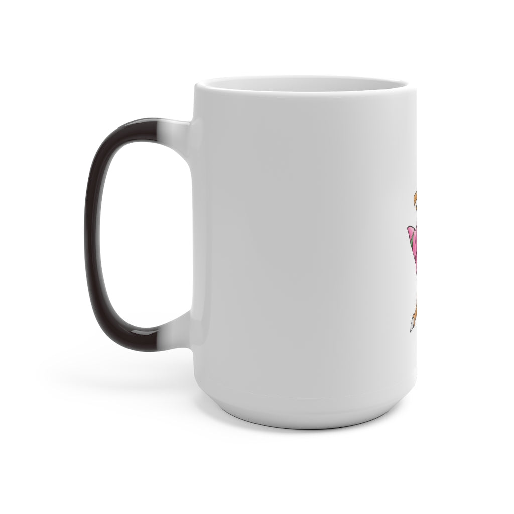 Flaryu Color Changing Mug in white ceramic, showcasing its color-changing feature when filled with hot liquid.