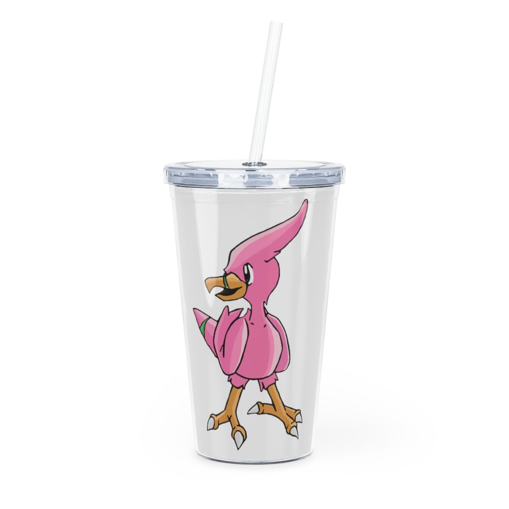 Flaryu Plastic Tumbler with Straw in vibrant colors, featuring a lid and reusable straw, perfect for personalized drinks.