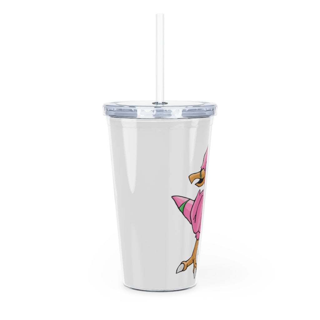 Flaryu Plastic Tumbler with Straw in vibrant colors, featuring a lid and reusable straw, perfect for personalized drinks.