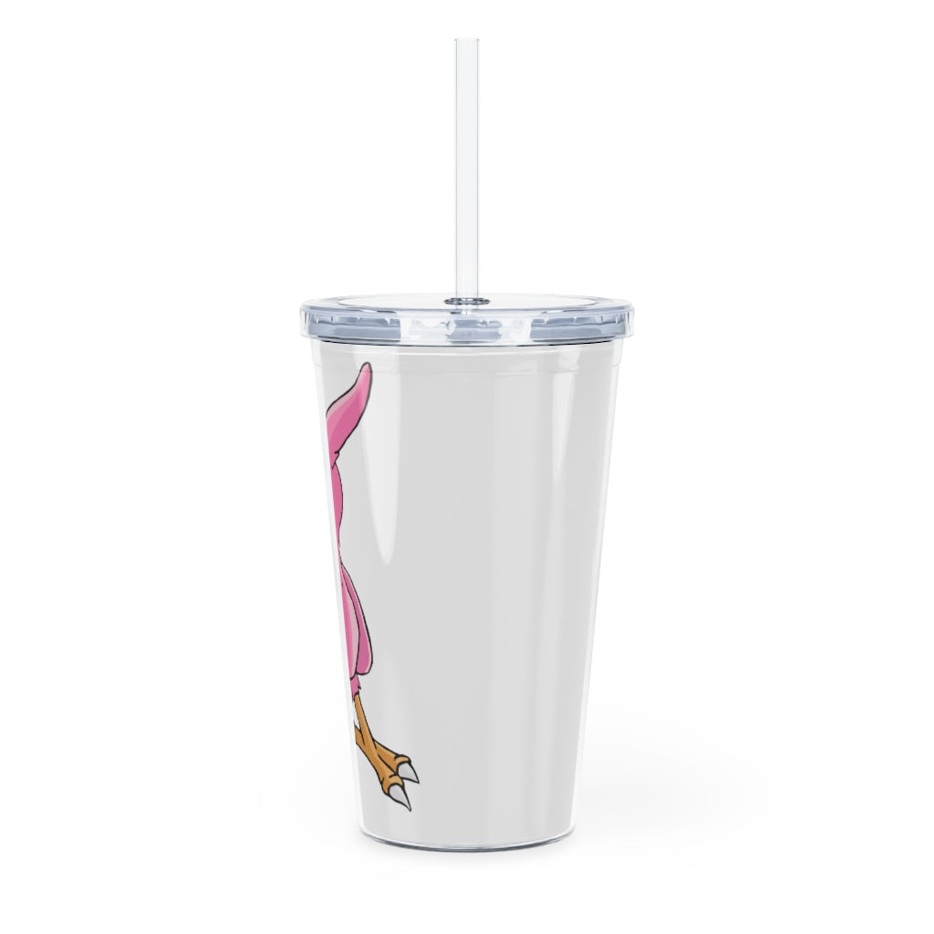 Flaryu Plastic Tumbler with Straw in vibrant colors, featuring a lid and reusable straw, perfect for personalized drinks.