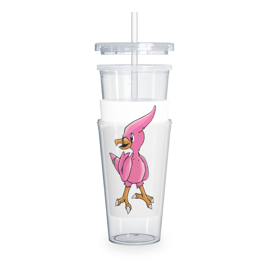 Flaryu Plastic Tumbler with Straw in vibrant colors, featuring a lid and reusable straw, perfect for personalized drinks.