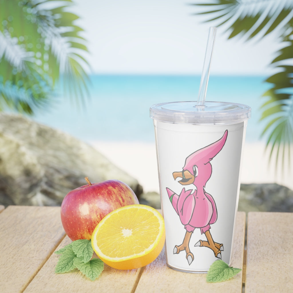 Flaryu Plastic Tumbler with Straw in vibrant colors, featuring a lid and reusable straw, perfect for personalized drinks.