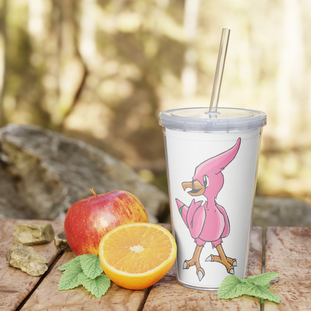 Flaryu Plastic Tumbler with Straw in vibrant colors, featuring a lid and reusable straw, perfect for personalized drinks.