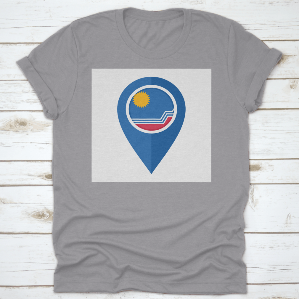 Flat Map Marker Icon featuring the Sioux Falls flag, isolated on a white background, showcasing vibrant colors and detailed design.