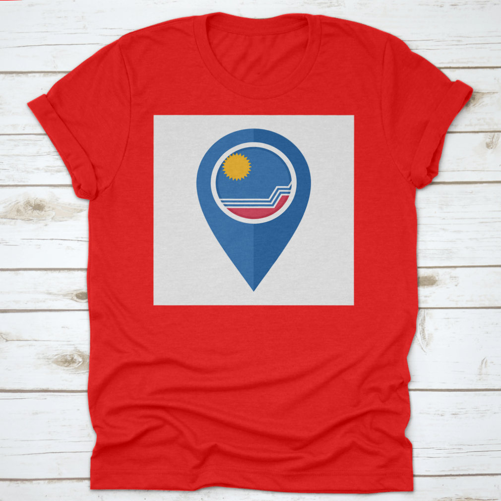 Flat Map Marker Icon featuring the Sioux Falls flag, isolated on a white background, showcasing vibrant colors and detailed design.