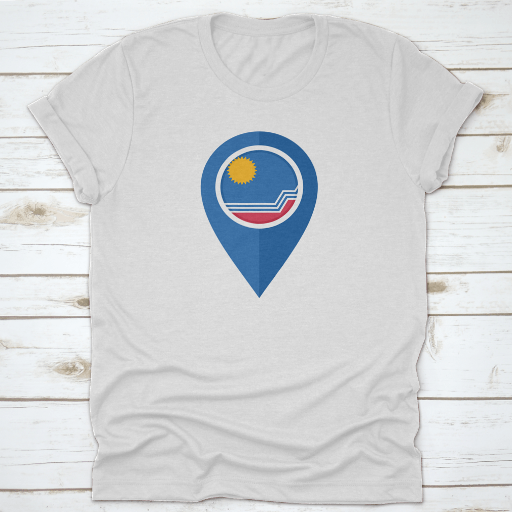 Flat Map Marker Icon featuring the Sioux Falls flag, isolated on a white background, showcasing vibrant colors and detailed design.