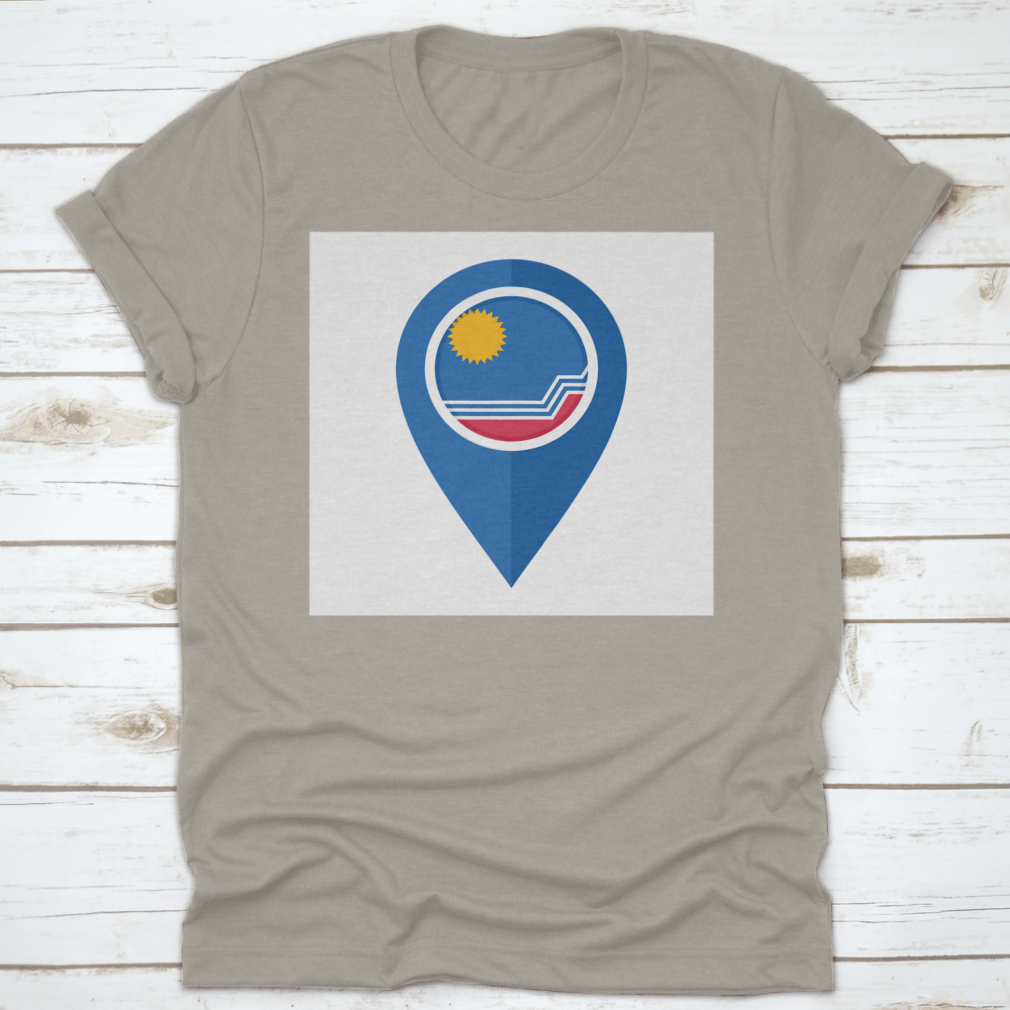 Flat Map Marker Icon featuring the Sioux Falls flag, isolated on a white background, showcasing vibrant colors and detailed design.