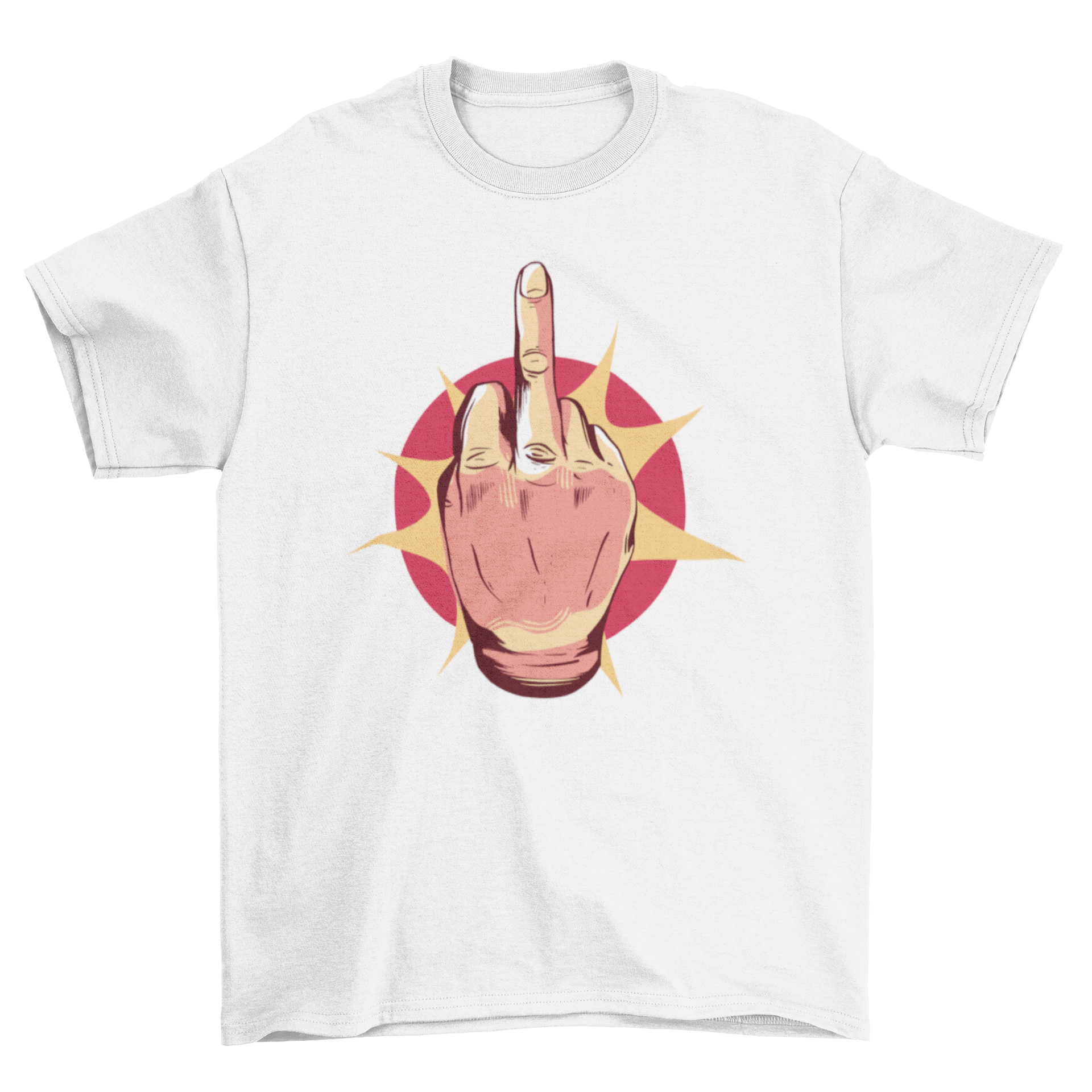 Flipping Off Hand T-shirt featuring a bold hand gesture design on a comfortable cotton fabric.