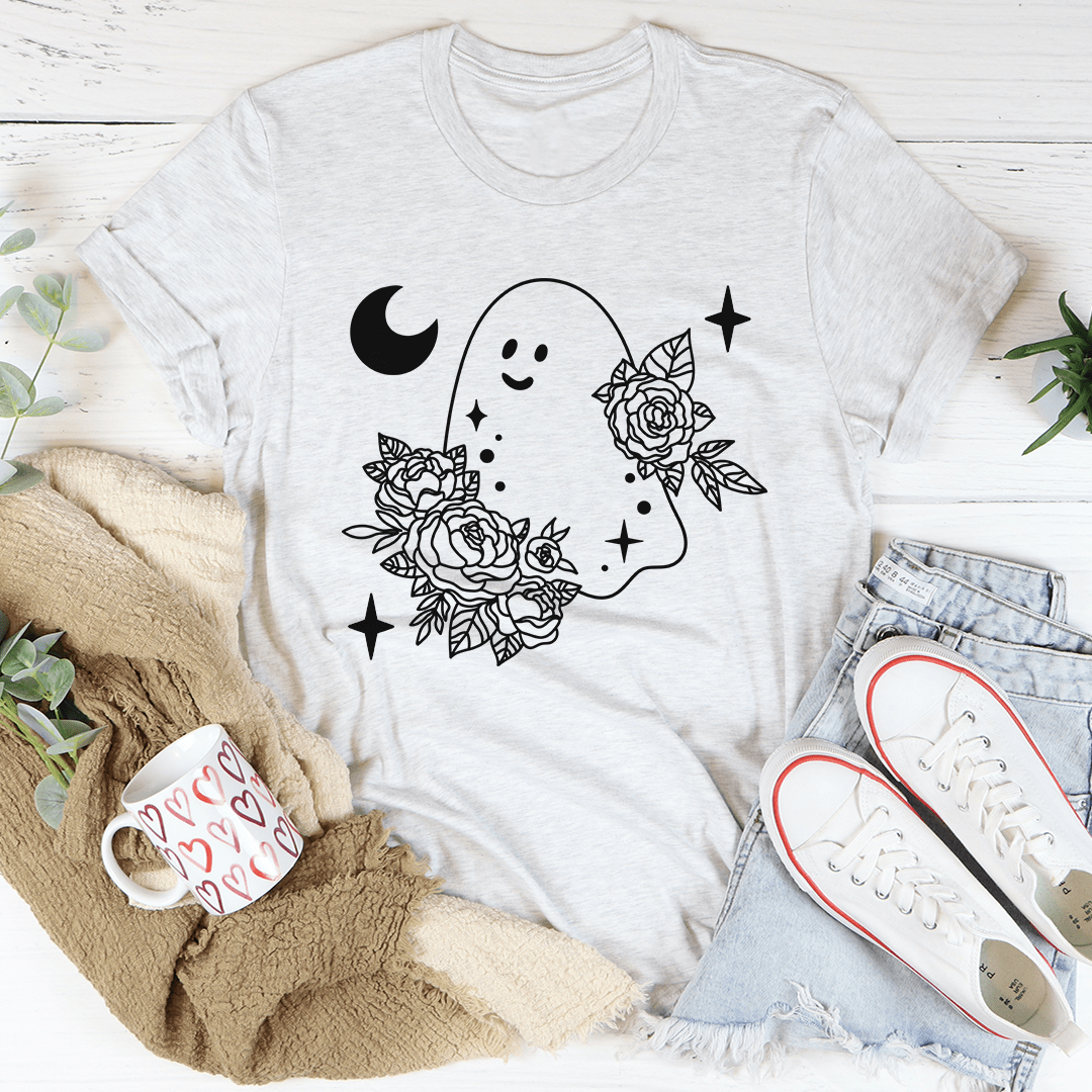 Floral Ghost T-Shirt featuring a unique floral design on a soft cotton fabric, perfect for casual wear.