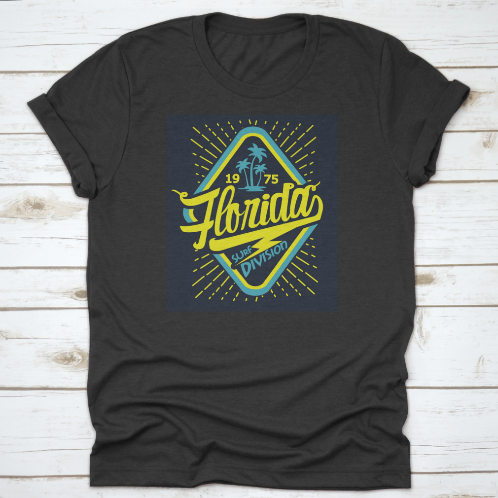 Florida Beach Typography T-Shirt featuring a unique graphic design, made from 100% cotton for comfort and durability.