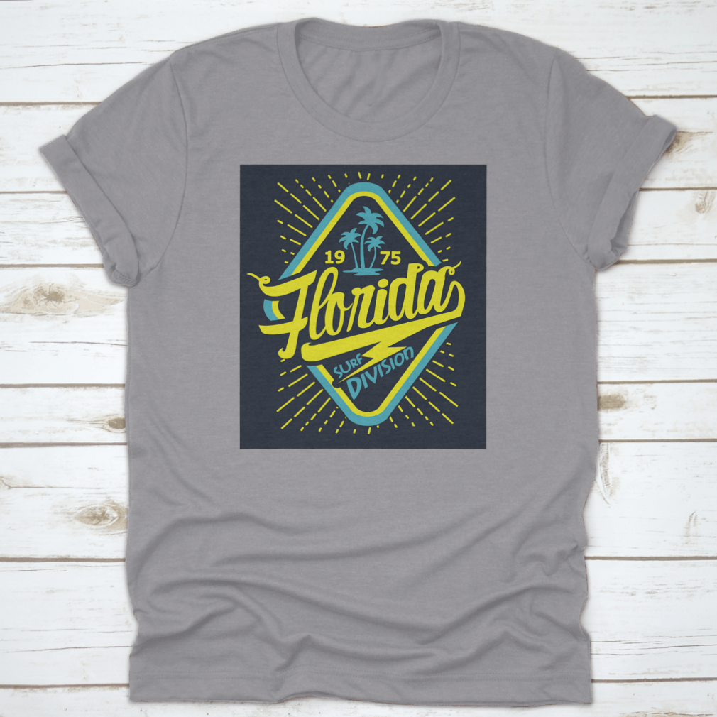 Florida Beach Typography T-Shirt featuring a unique graphic design, made from 100% cotton for comfort and durability.