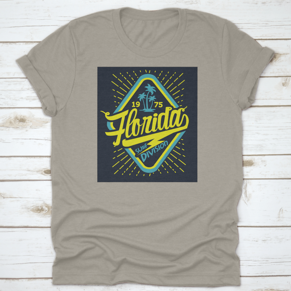 Florida Beach Typography T-Shirt featuring a unique graphic design, made from 100% cotton for comfort and durability.