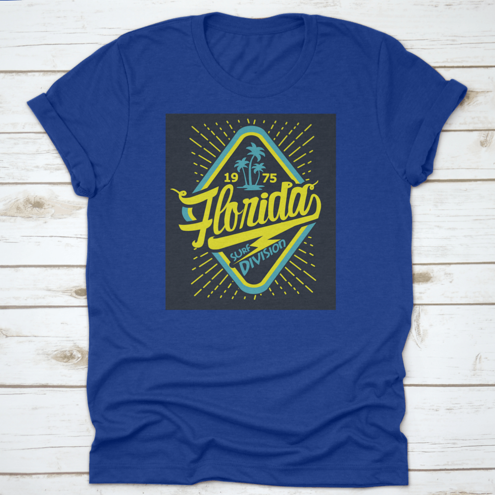 Florida Beach Typography T-Shirt featuring a unique graphic design, made from 100% cotton for comfort and durability.