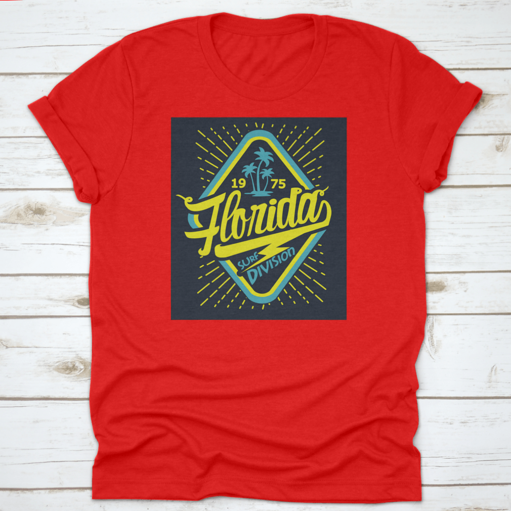 Florida Beach Typography T-Shirt featuring a unique graphic design, made from 100% cotton for comfort and durability.