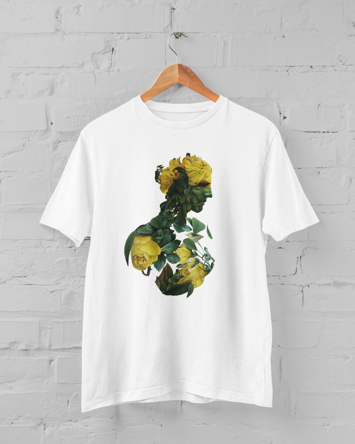 Flower Man unisex t-shirt in classic design, showcasing rolled-forward shoulders and fitted sleeves.