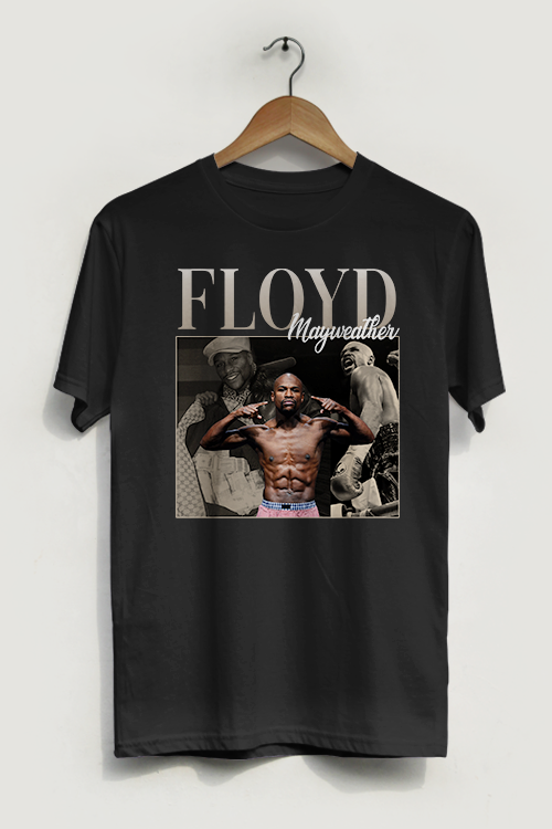 Floyd Mayweather 90s T-Shirt featuring bold graphics and a unisex design, made from soft ring-spun cotton.