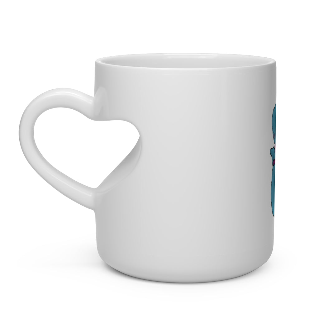 Flozo Heart Shape Mug, white ceramic with a heart-shaped handle, perfect for hot beverages.