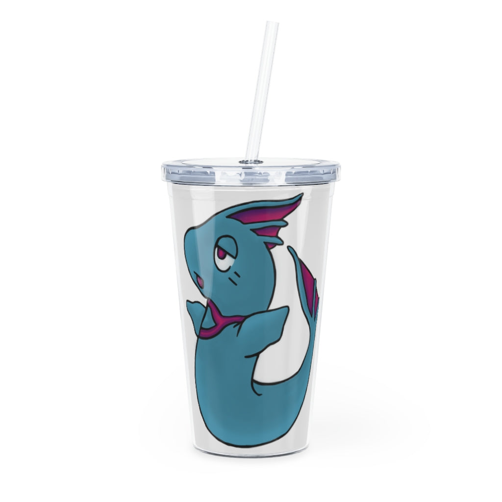 Flozo Plastic Tumbler with Straw, featuring a customizable design and double wall insulation, perfect for any beverage.