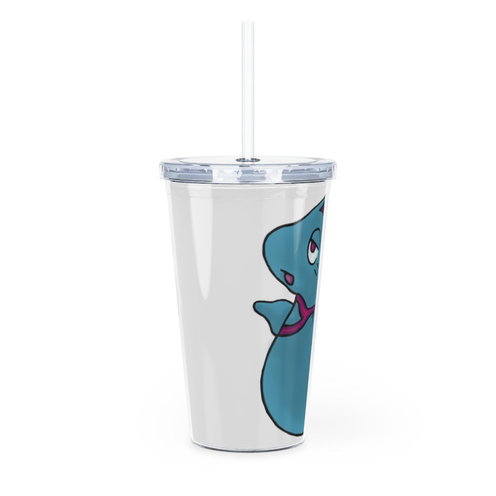 Flozo Plastic Tumbler with Straw, featuring a customizable design and double wall insulation, perfect for any beverage.