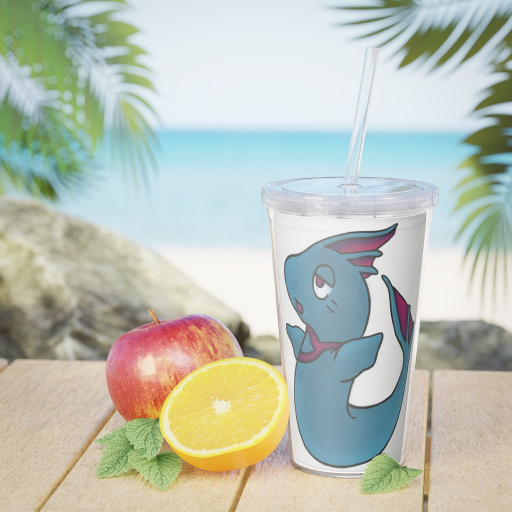 Flozo Plastic Tumbler with Straw, featuring a customizable design and double wall insulation, perfect for any beverage.