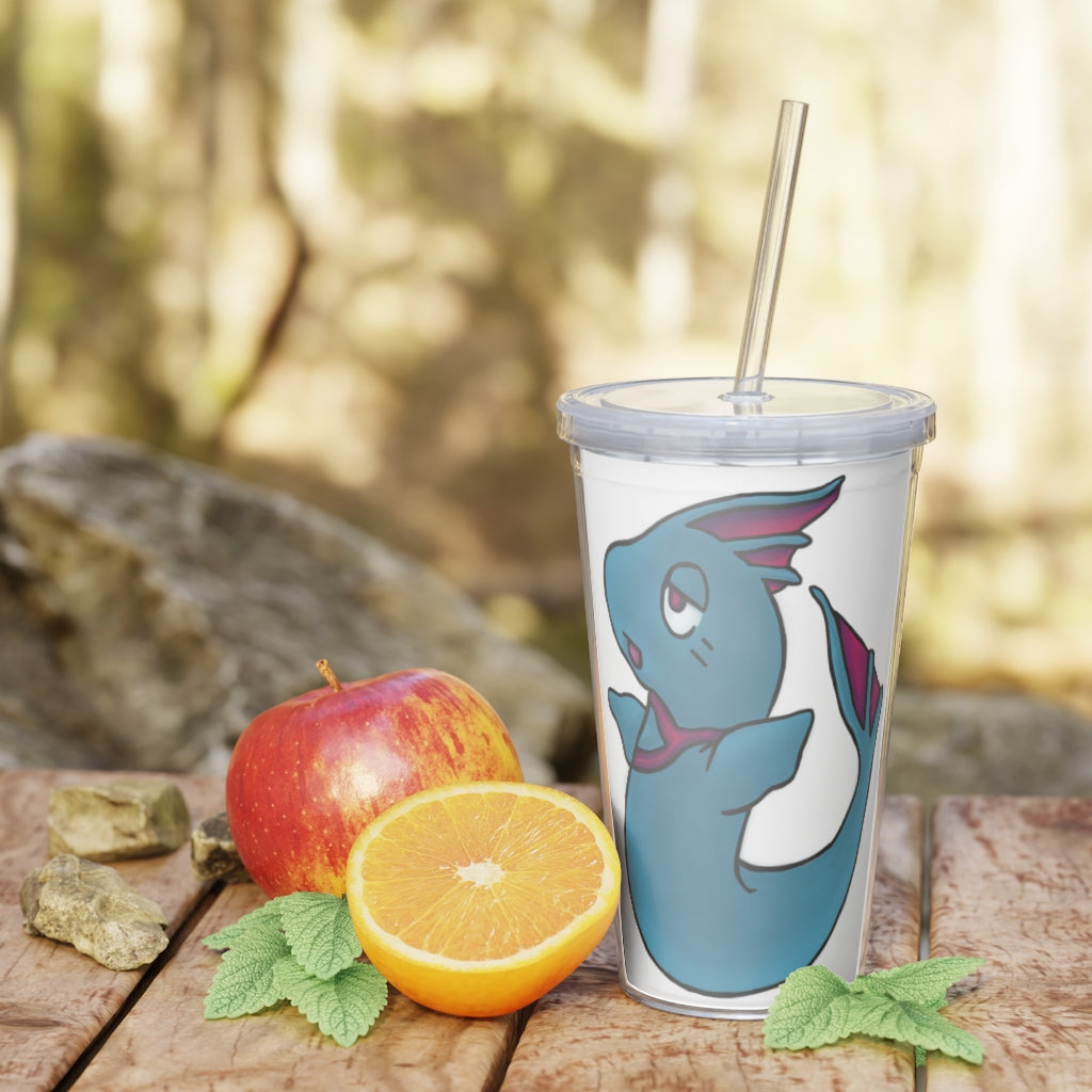 Flozo Plastic Tumbler with Straw, featuring a customizable design and double wall insulation, perfect for any beverage.