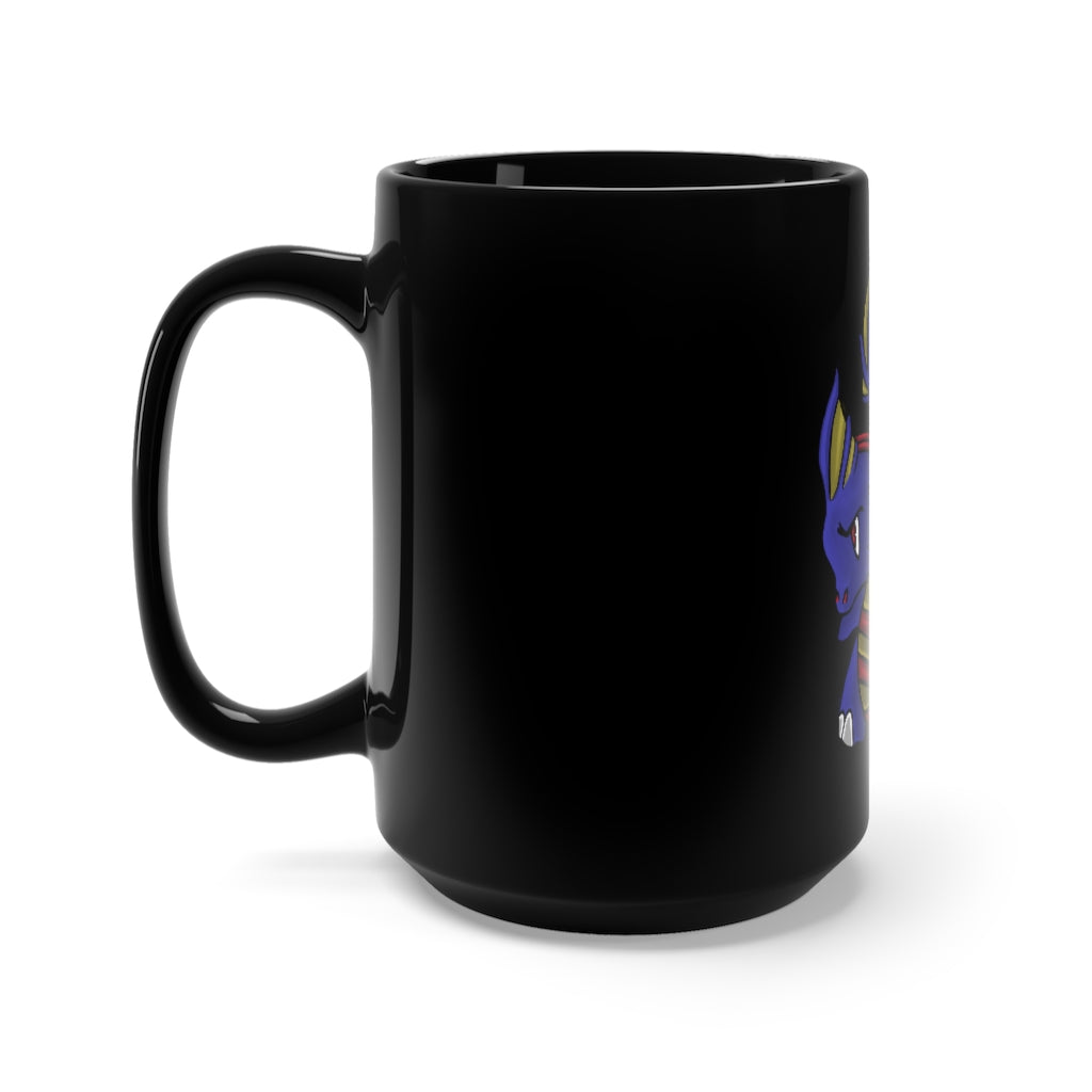 Flozor Black Mug 15oz featuring a sleek black ceramic design with rounded corners and a comfortable C-handle, perfect for coffee and tea lovers.