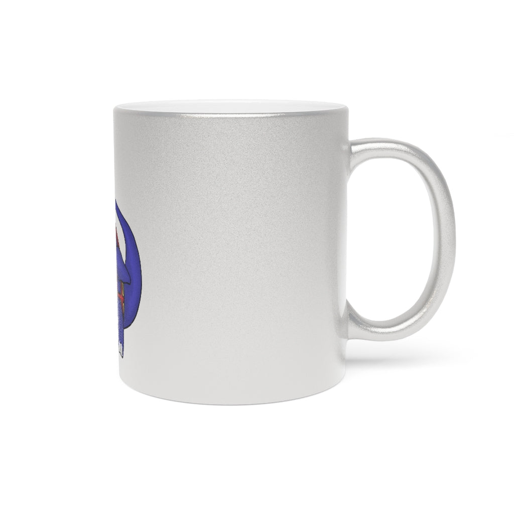 Flozor Metallic Mug in silver and gold finishes, showcasing personalized designs and a comfortable C-handle.