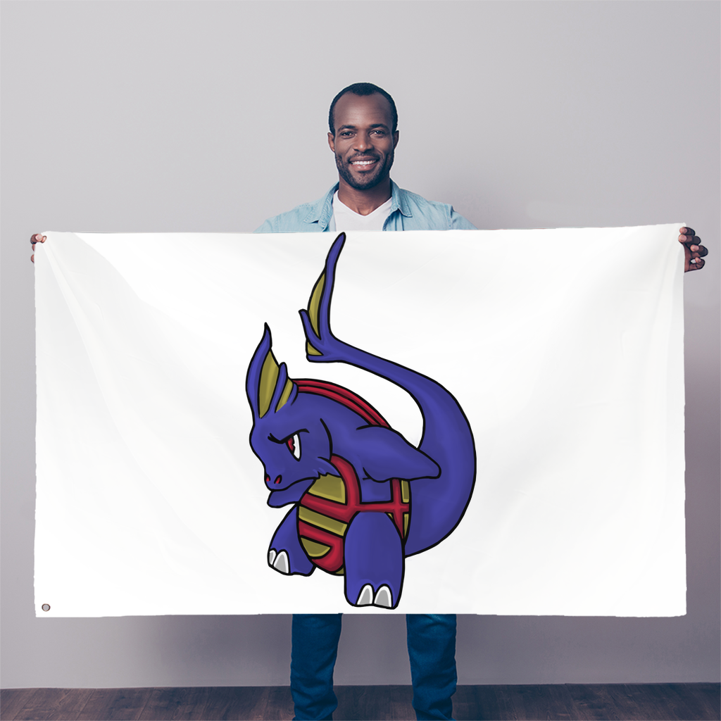 Flozor Sublimation Flag measuring 5FT x 3FT, made of durable polyester with vibrant colors and double-stitched edges, featuring two eyelets for hanging.