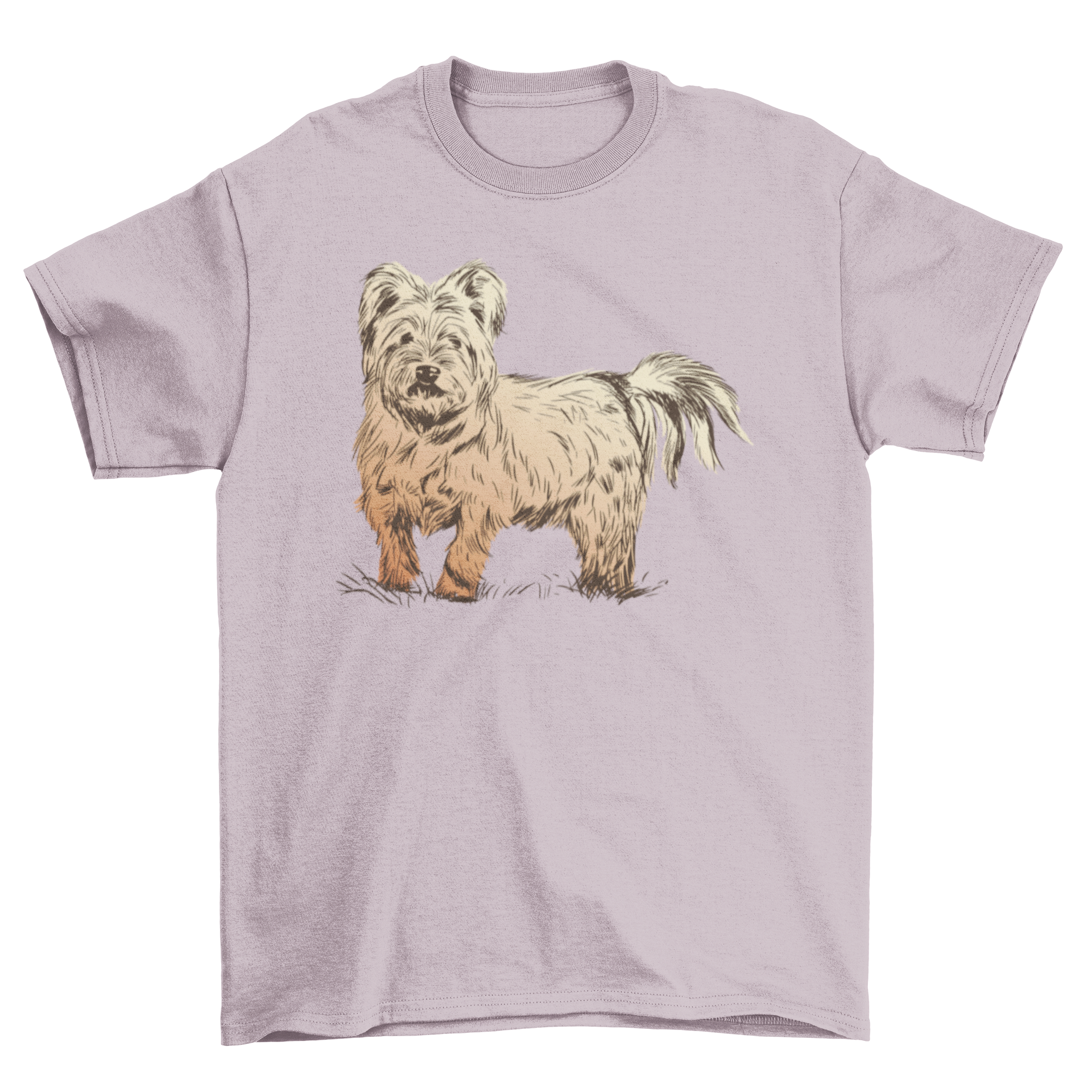 A fluffy dog t-shirt featuring a cute fluffy dog design, perfect for stylish pets.