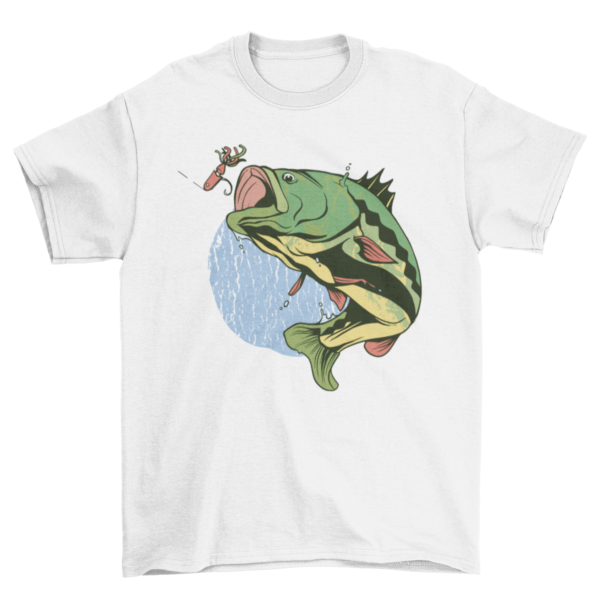 A stylish Fly Fishing Perch Fish T-shirt featuring a detailed graphic of a perch fish, perfect for fishing enthusiasts.