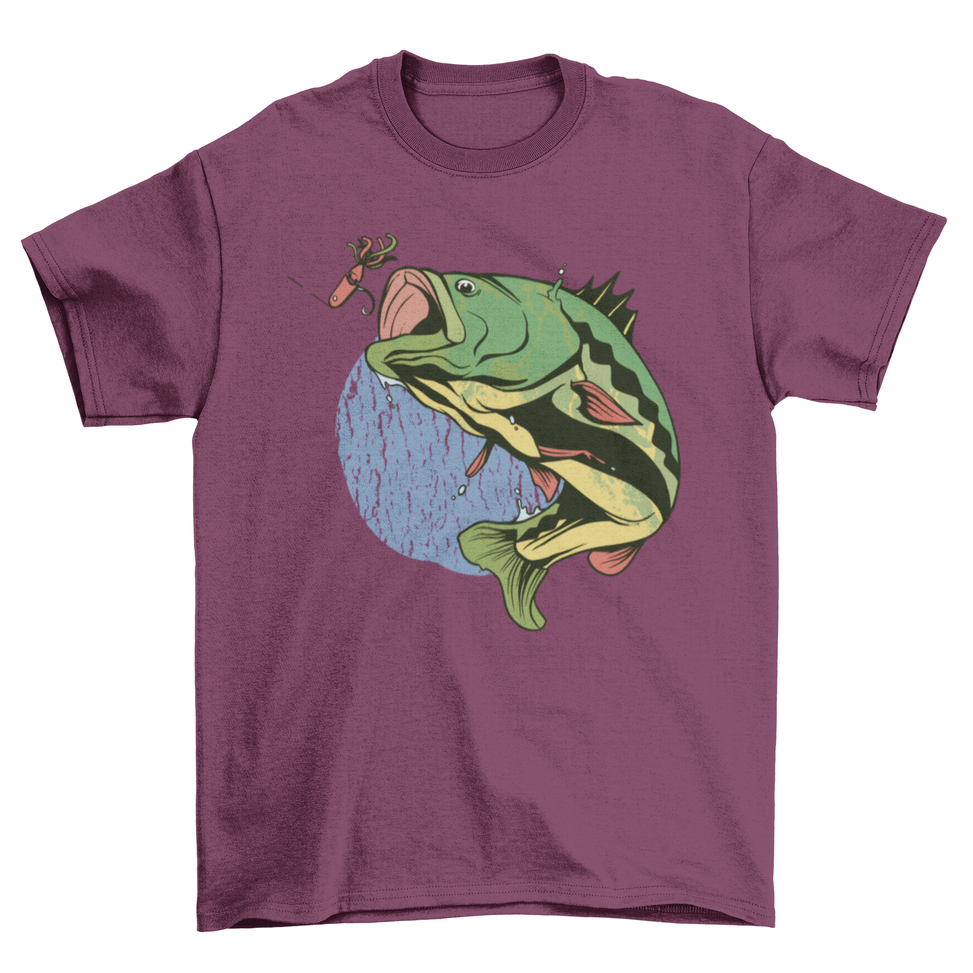 A stylish Fly Fishing Perch Fish T-shirt featuring a detailed graphic of a perch fish, perfect for fishing enthusiasts.