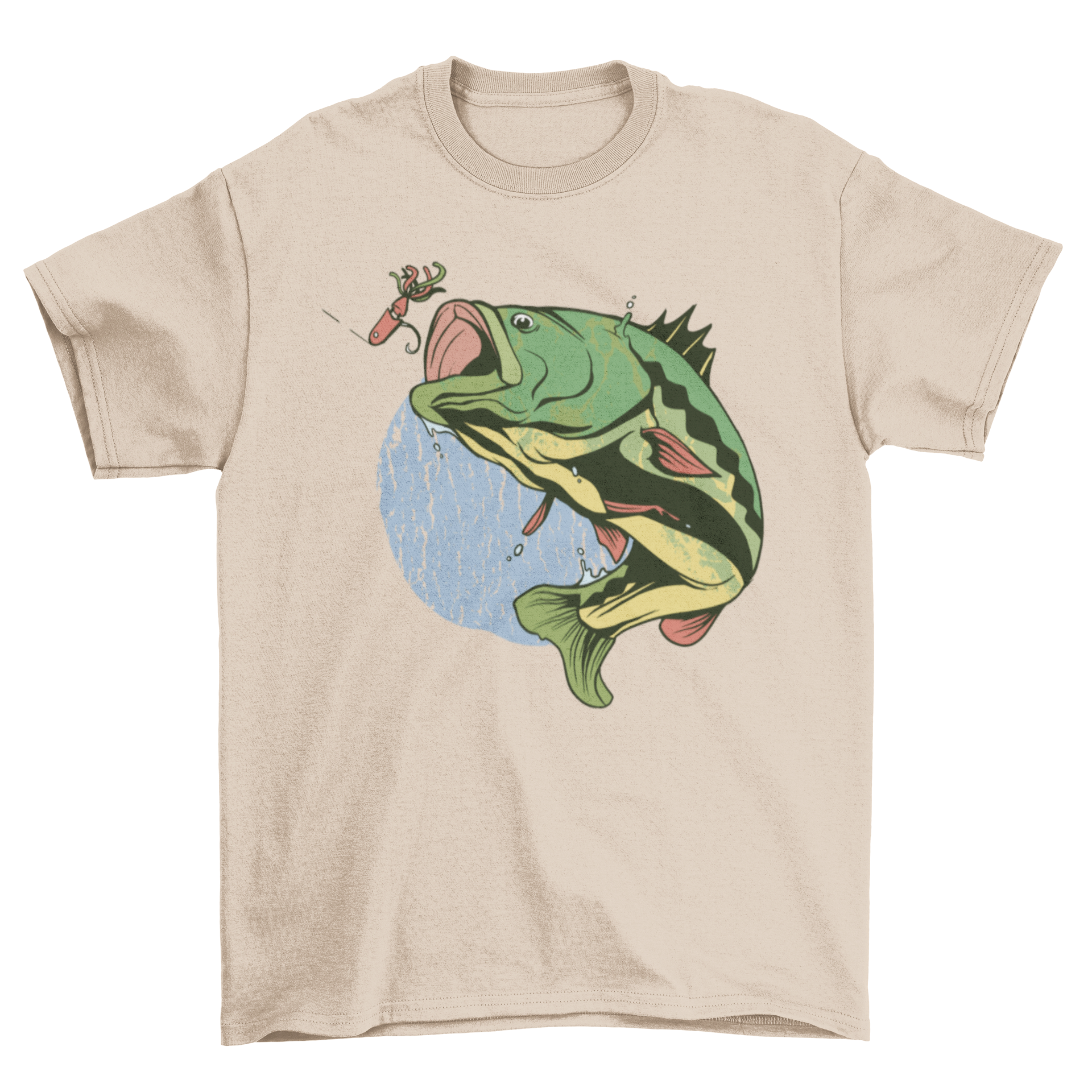 A stylish Fly Fishing Perch Fish T-shirt featuring a detailed graphic of a perch fish, perfect for fishing enthusiasts.